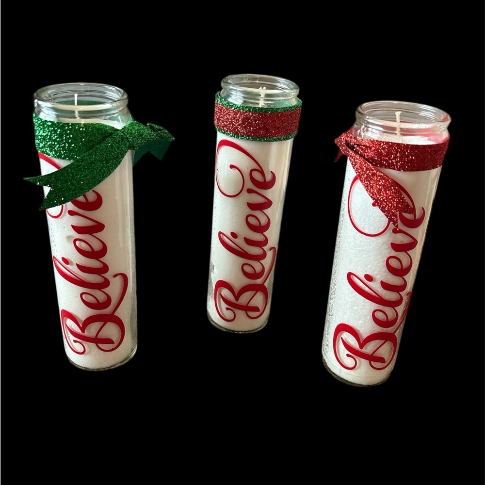 Holiday Believe Candle Set - Red and Green